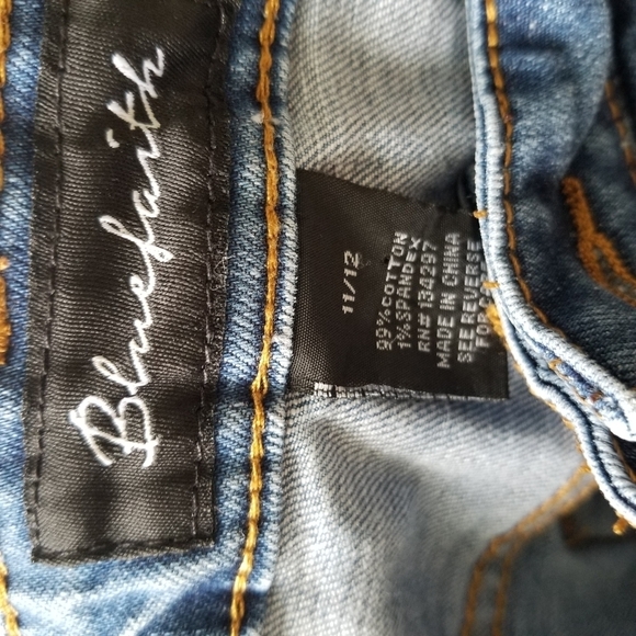 Blue Faith High Rise Distressed Denim Shorts. - Picture 5 of 5